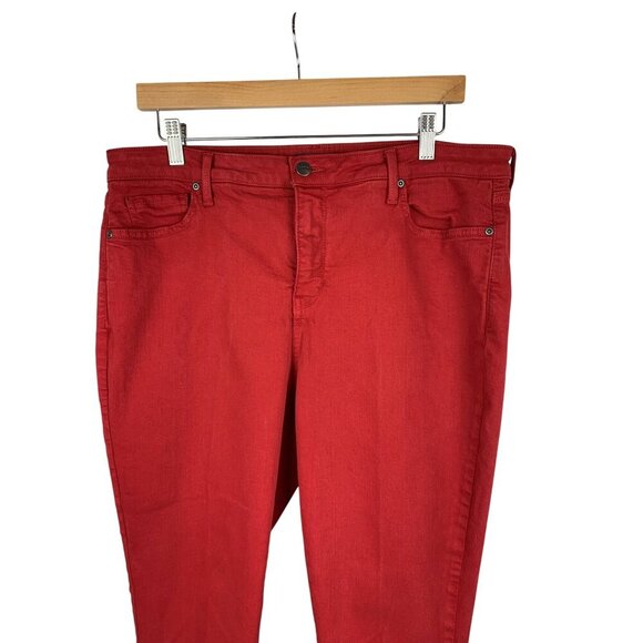 NYDJ For Chicos Womens Red Skinny Jeans Size 14 Lift Tuck Cotton Blend - Picture 3 of 5